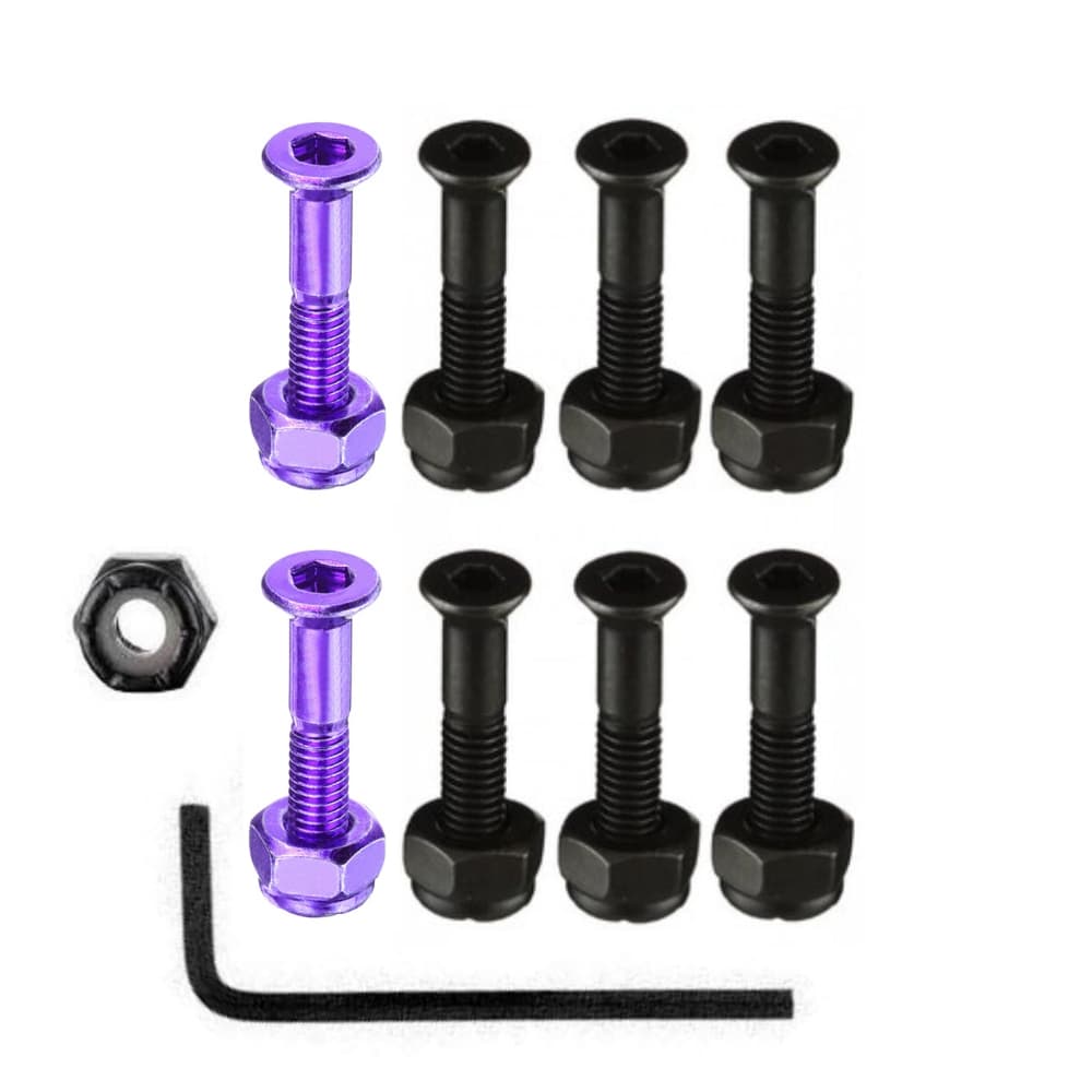 Parafusos para Skate Allen Purple com porca 10mm e chave importado