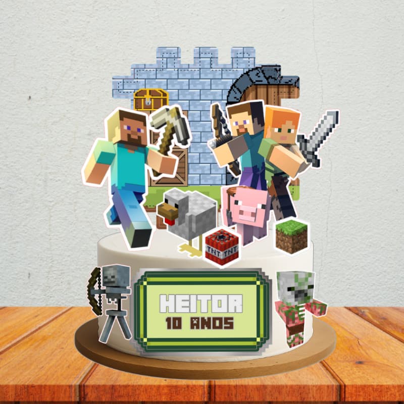 TOPO DE BOLO MINECRAFT