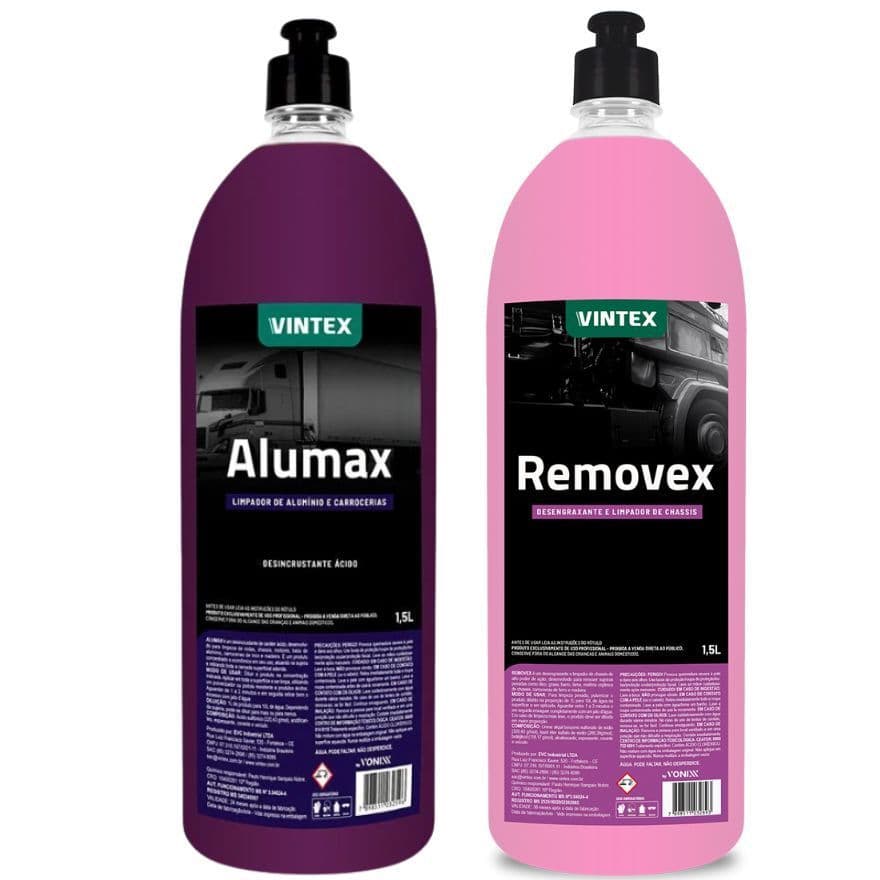 Kit Limpa Alumínio Alumax + Removex Para Chassi Vintex 1.5L