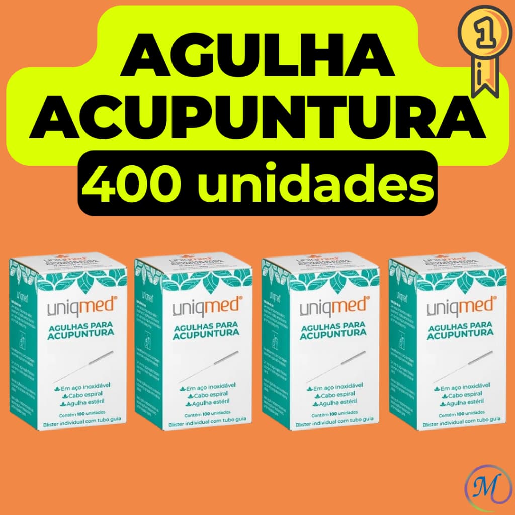 Agulha para Acupuntura - 400 Unidades (4 cxs c/ 100 cada) - UNIQMED - TODOS TAMANHOS