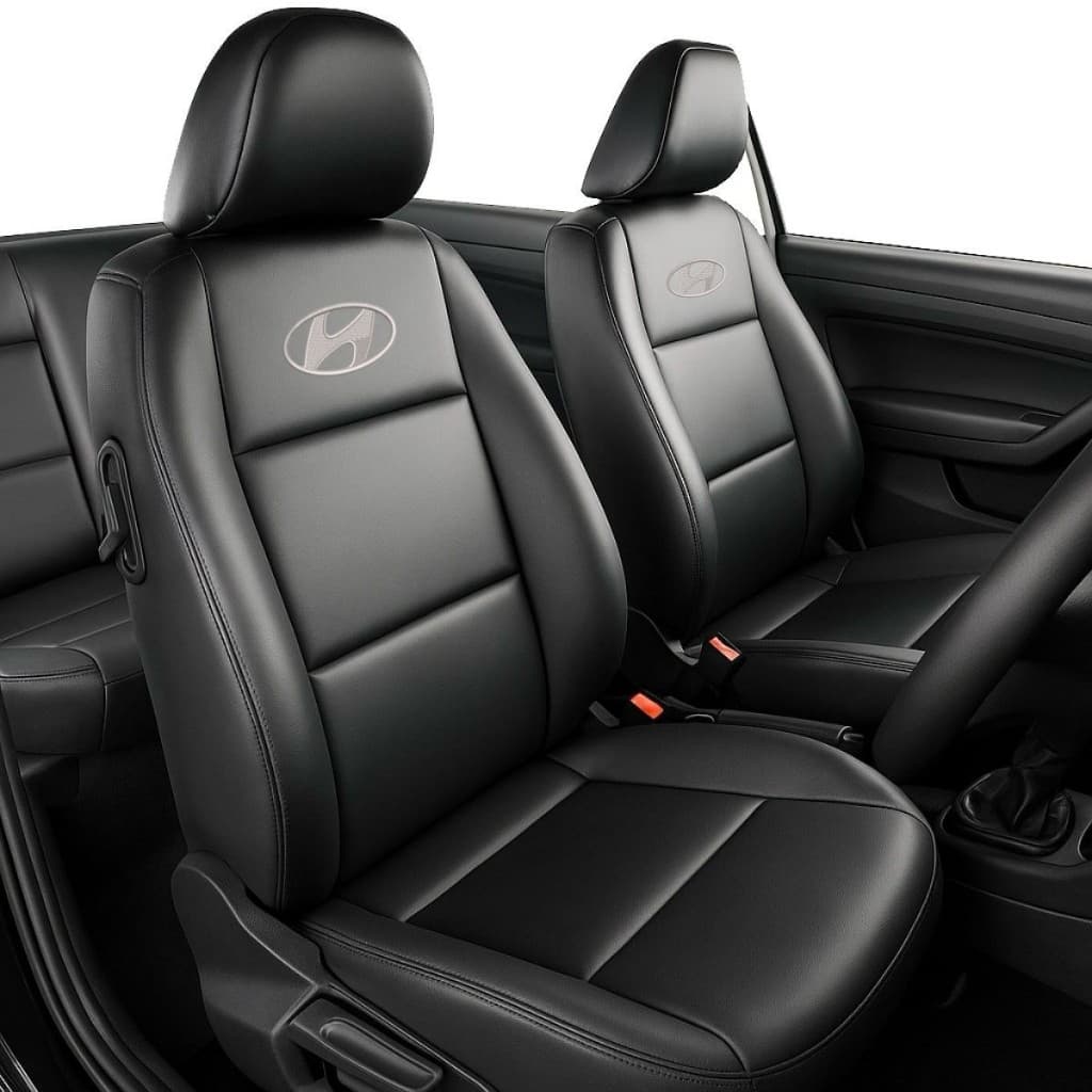 Capas Banco Carro 100% Couro Hyundai Impermeável C/ Porta Revistas Premium Todos Carros Modelos