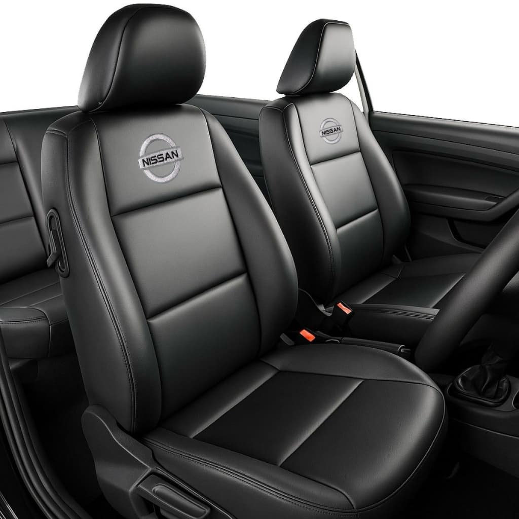 Capas Banco Carro 100% Couro Nissan Impermeável C/ Porta Revistas Premium Todos Carros Modelos