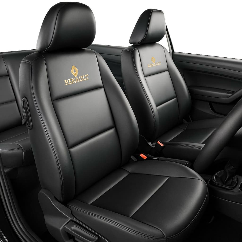Capas Banco Carro 100% Couro Renault Impermeável C/ Porta Revistas Premium Todos Carros Modelos
