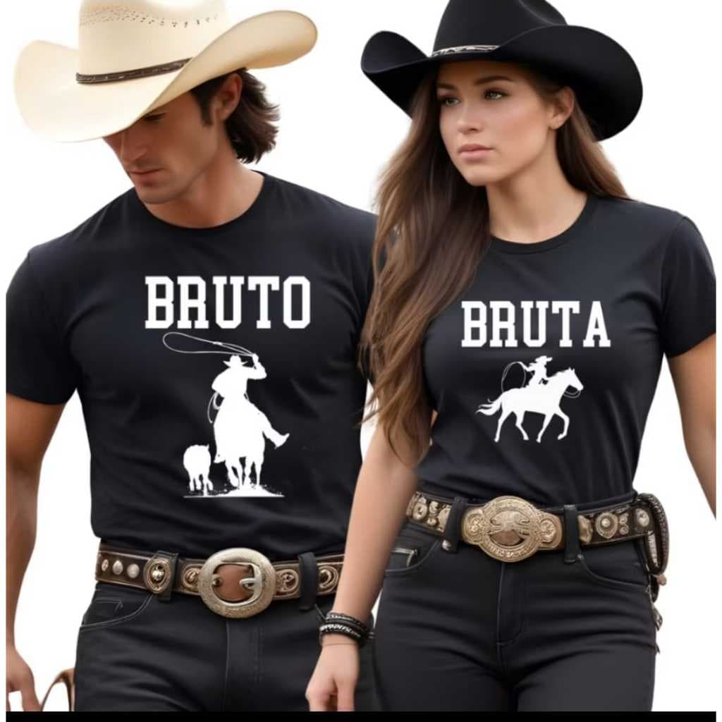 Camisetas Feminino e Masculino Casal Namorados Brutos 100% algodão Premiun Confortavel