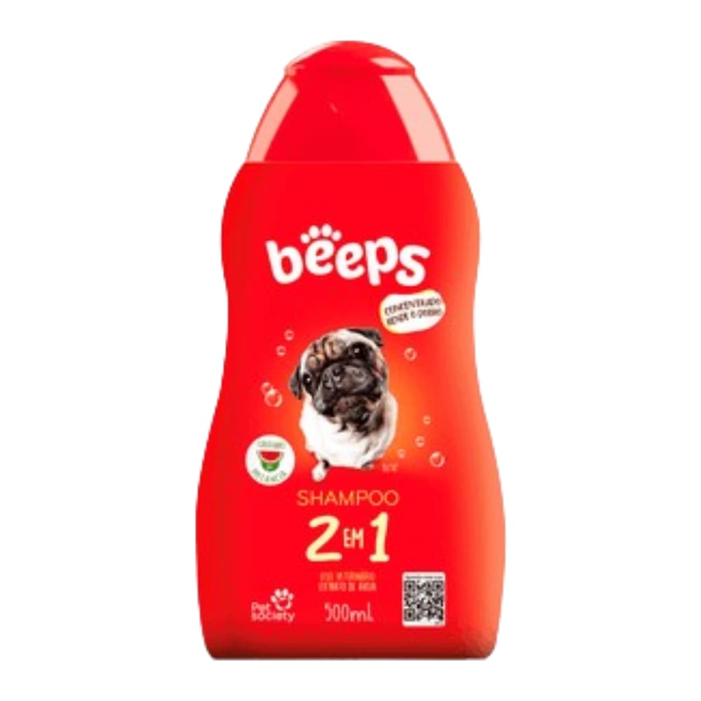 Shampoo Pet Society Beeps 2 em 1 - Pet Society 500ml - shampoo de cachorro