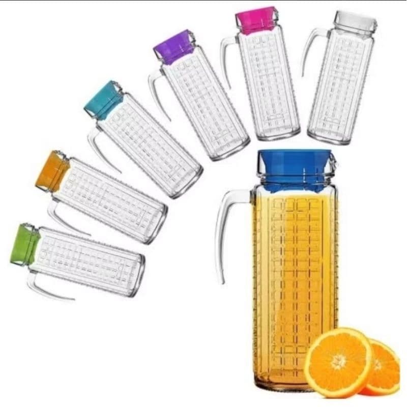 Kit Com 2 Jarra de Vidro para Geladeira Ladrilhos Sempre 1,2L