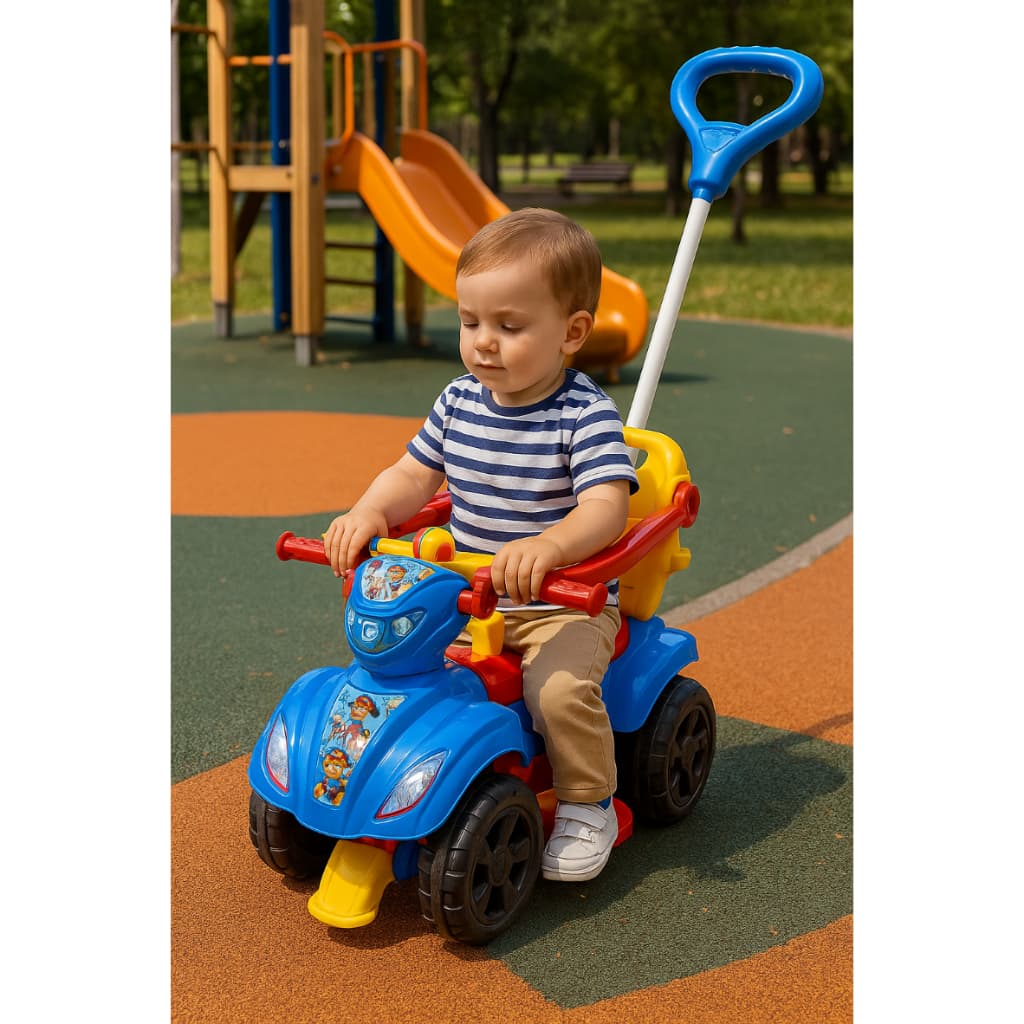 Quadriciclo Infantil com Haste e Protetores 1 a 3 Anos