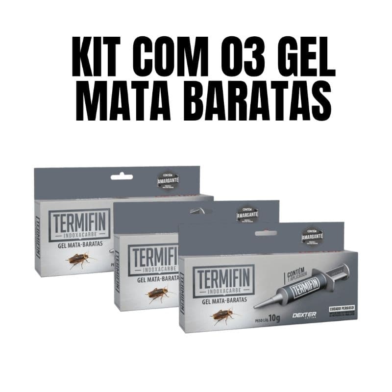 Kit com 3 Termifin Gel Mata Baratas 10g | Ação Prolongada | Fácil Aplicação | Original