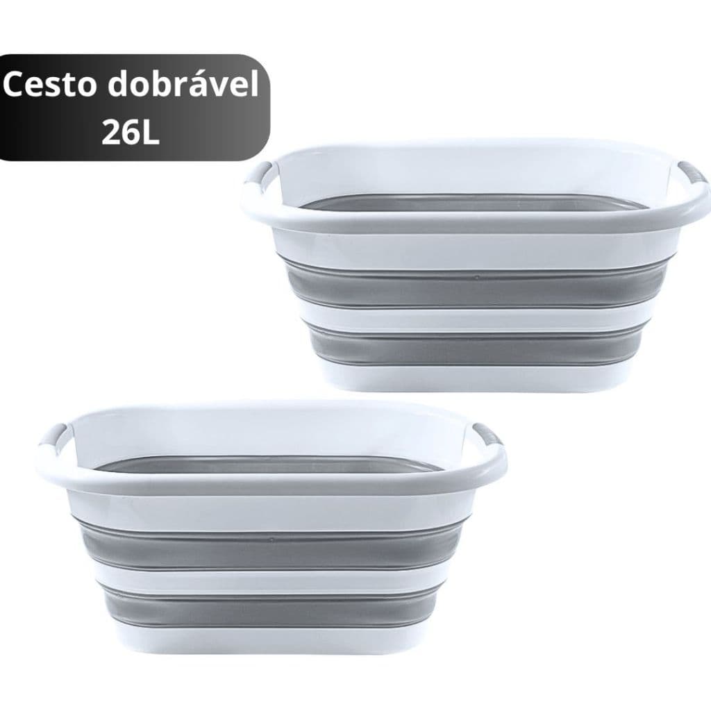 Cesto Dobrável PowerMaid 26 Litros - Cesto retrátil
