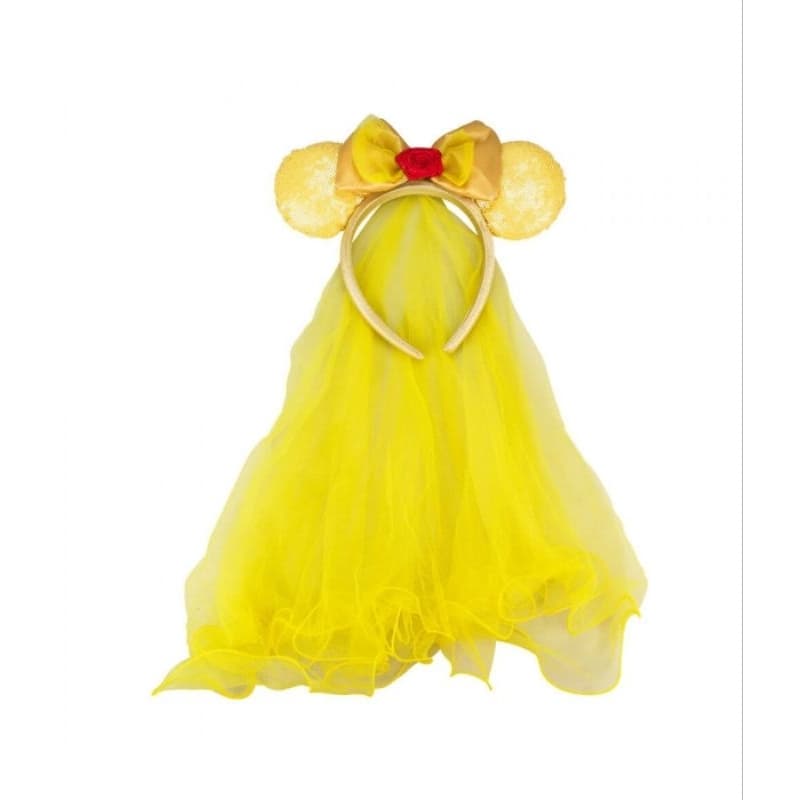 Tiara Amarelo Véu Noiva Orelhas Minnie - Disney