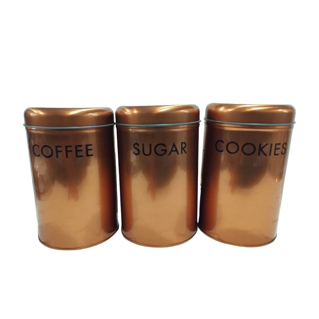 Pote Para Café Açucar Biscoito Lata Porta Mantimentos Pote de Metal Esmaltado