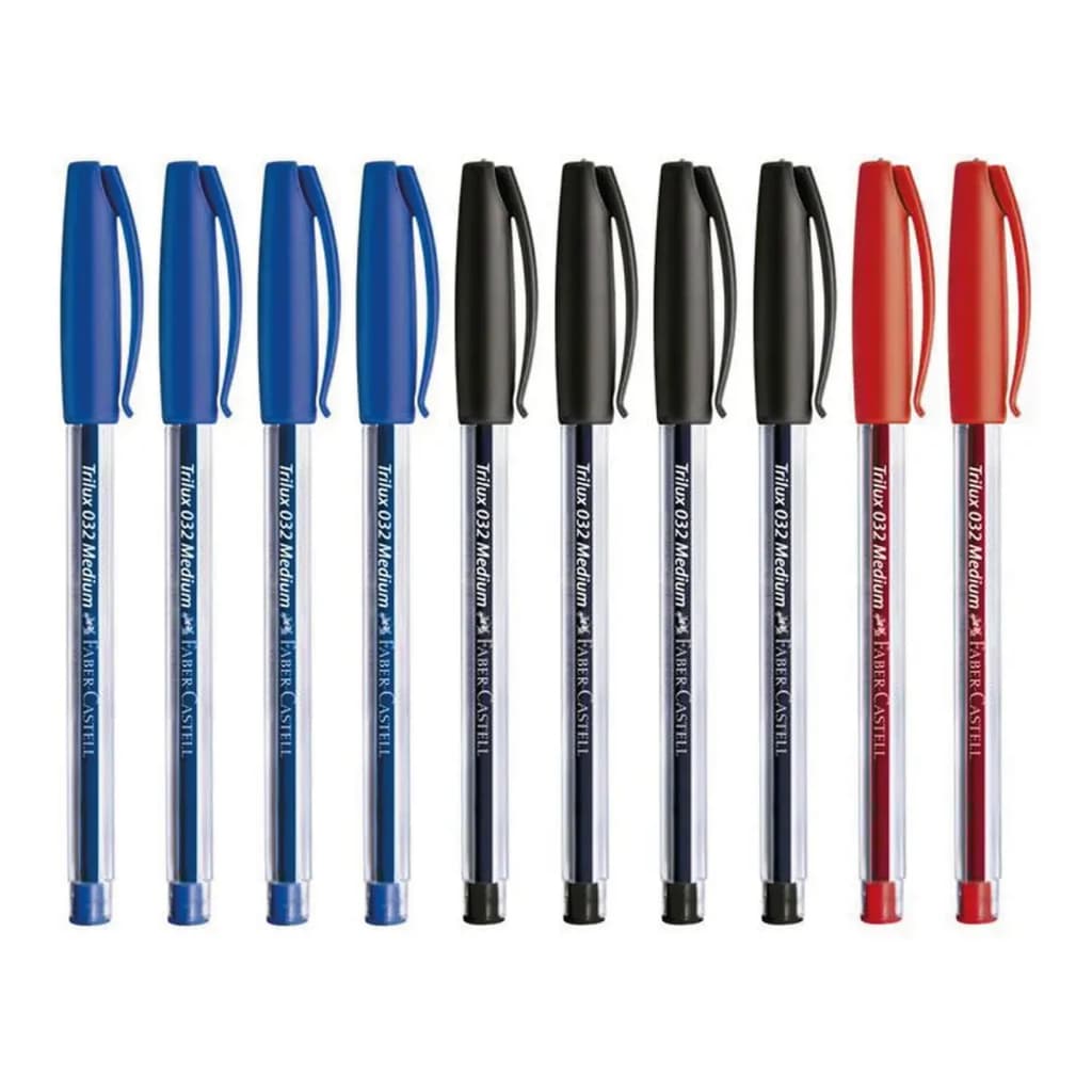 Kit de Caneta Esferográficas Trilux 032 Media 1.0mm - FABER-CASTELL