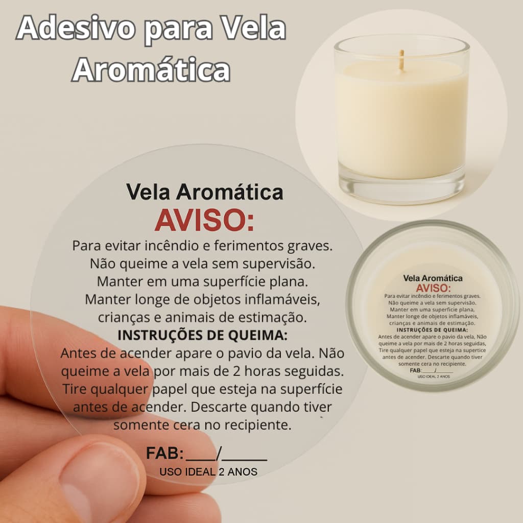 Kit Adesivo de Segurança para Velas Artesanais