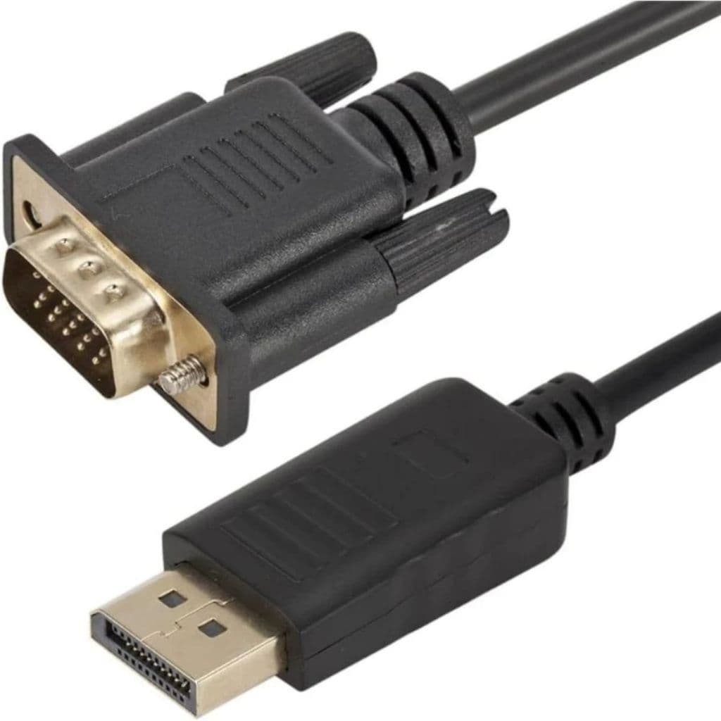 Cabo Adaptador Displayport Macho para VGA Macho com Comprimento de 1.8m - Full HD 1080P