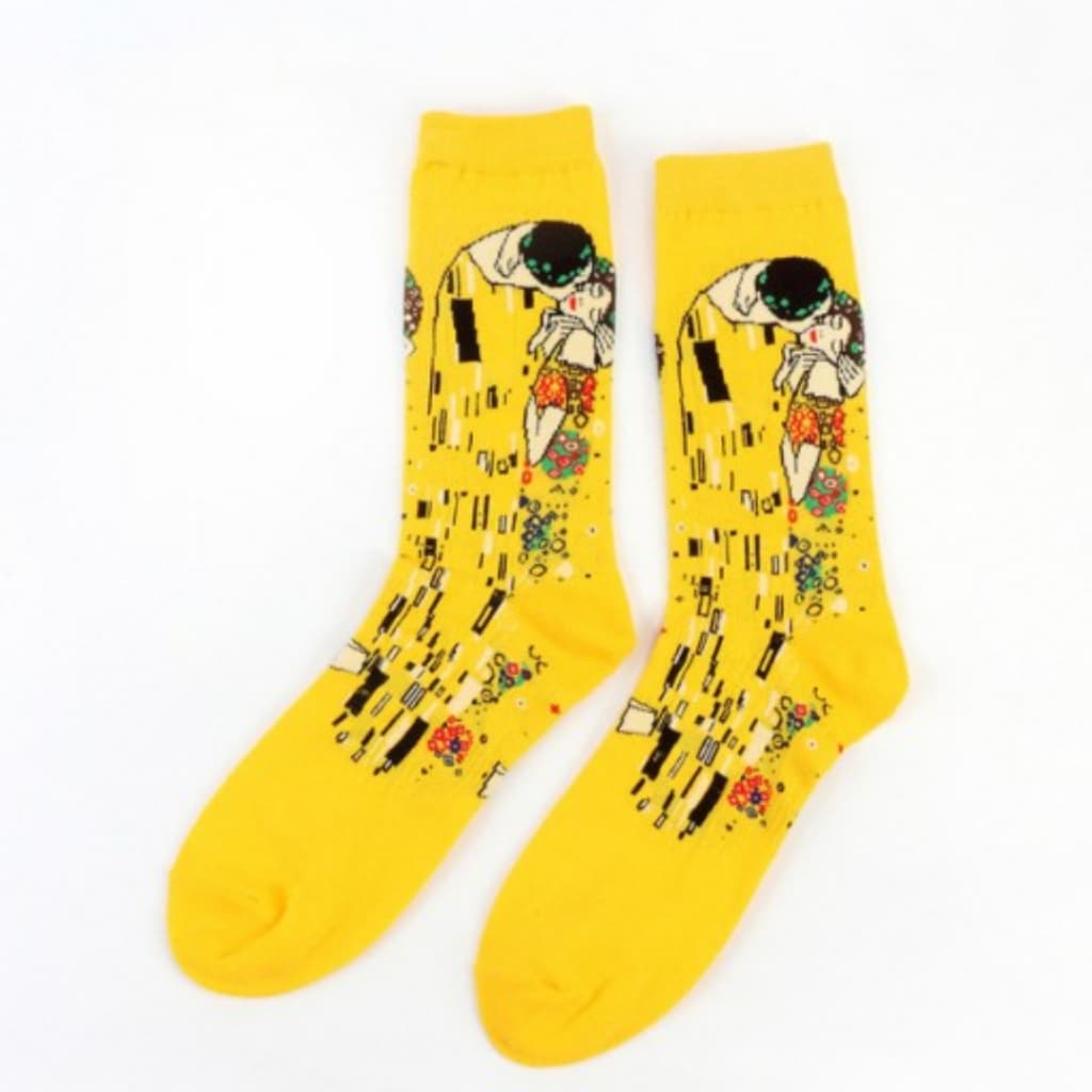 MEIA CRIATIVA DIVERTIDA ADULTO - O BEIJO DE GUSTAV KLIMT