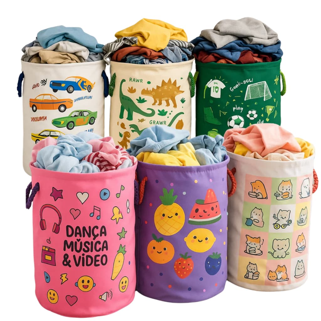 Cesto Organizador Dobrável Multiuso Para Roupas Brinquedo Impermeável Premium