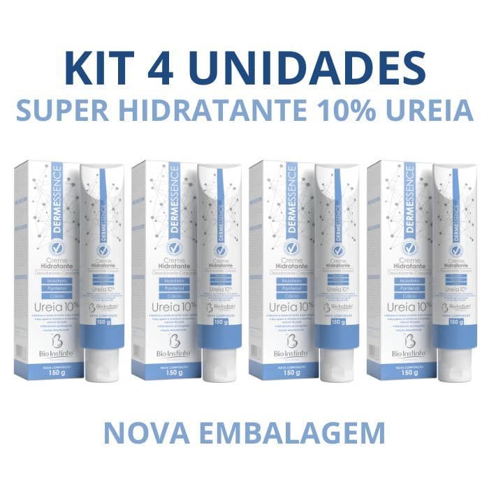 Kit 4 Unid DERMESSENCE Creme Hidratante Desodorante Corporal Ureia 10% Bio Instinto 150g Original
