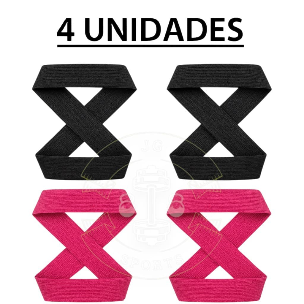 4 Straps em 8 de Algodão Premium – Musculação, Academia, Crossfit, Treino Pesado