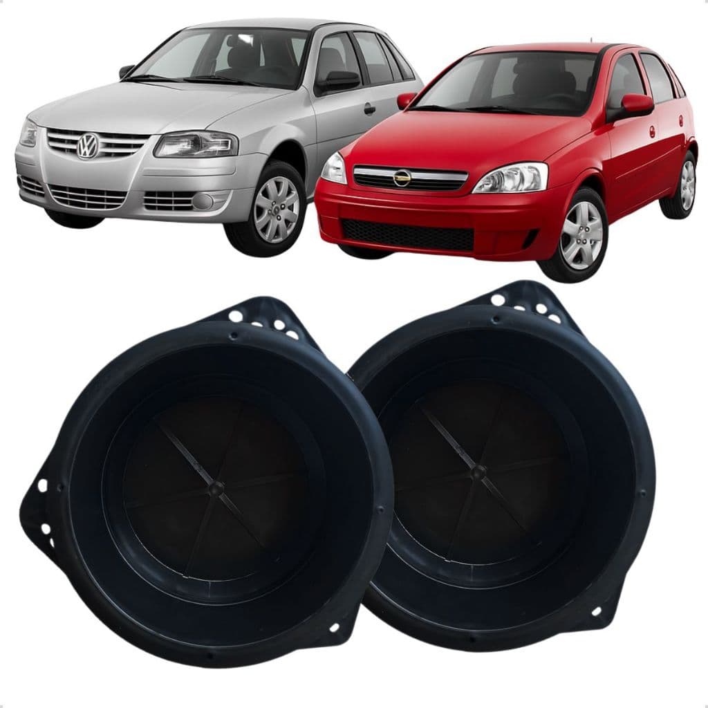 Par Aro Adaptador Alto Falante 6 Polegadas Dianteiro Corsa Gol Astra Vectra Closed PK BOX Acustico