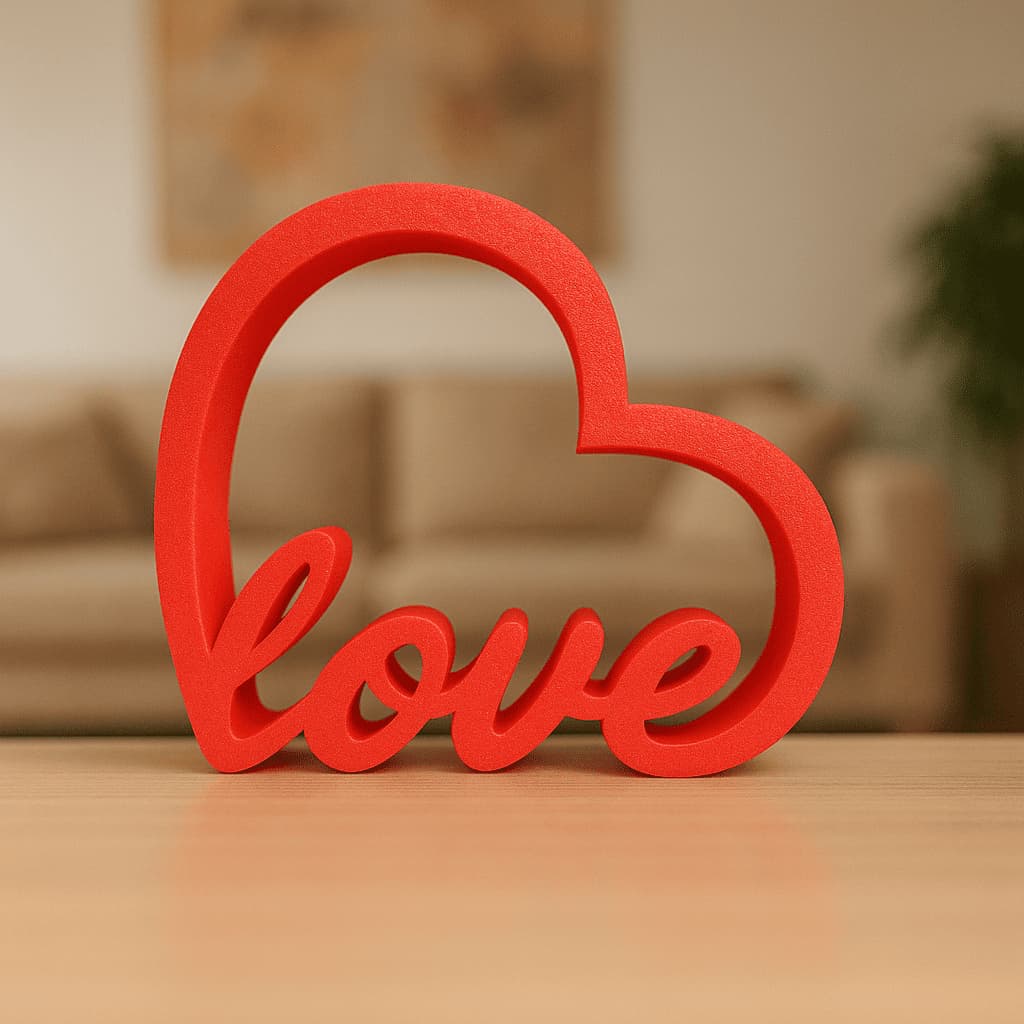 Enfeite decorativo LOVE Decoração romântica Presente criativo Plaquinha love Impressão 3D