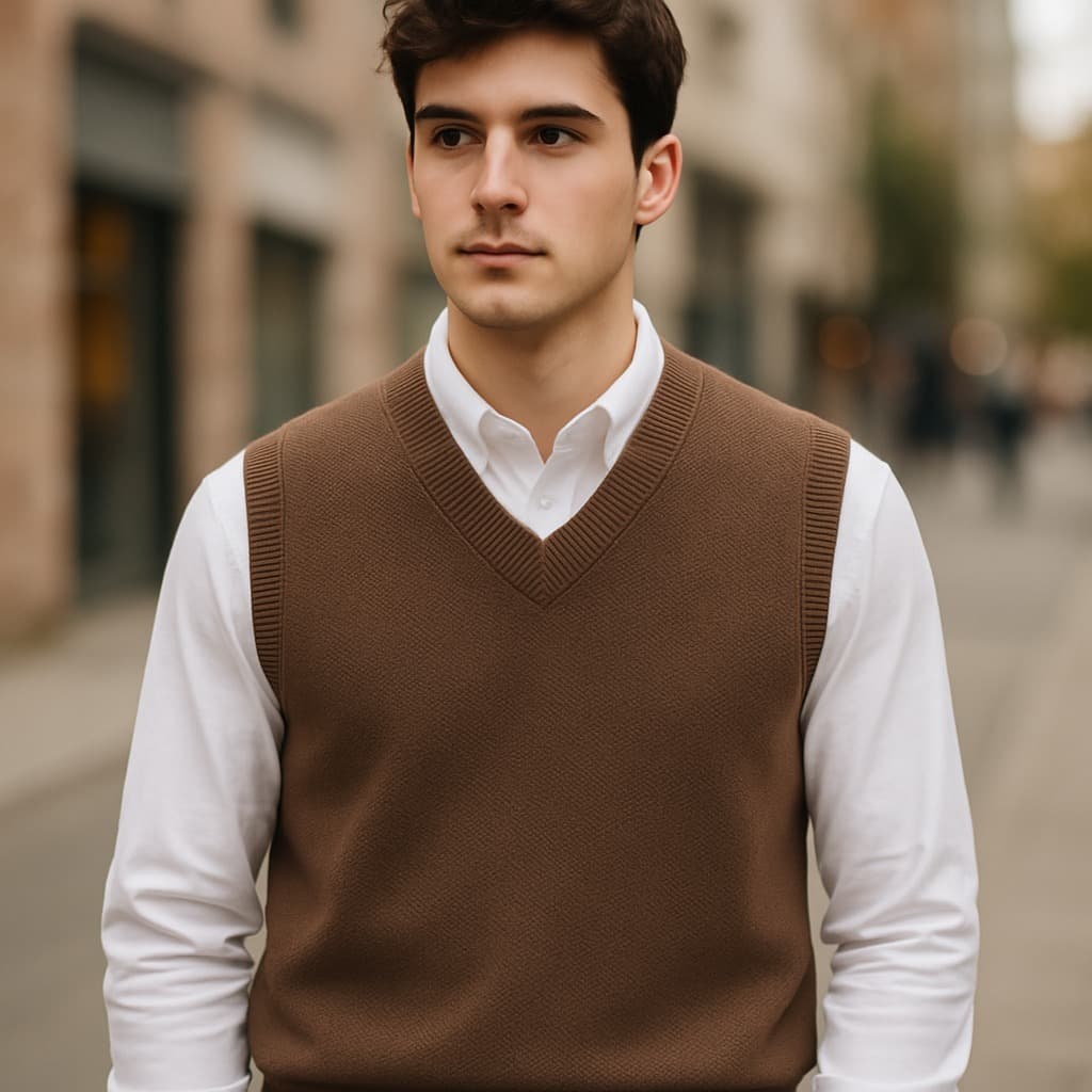 Colete Masculino Tricô Lã Pullover Social Inverno Elegante P M G GG Cores Variadas Moda Casual Frio Roupa Masculina Esti