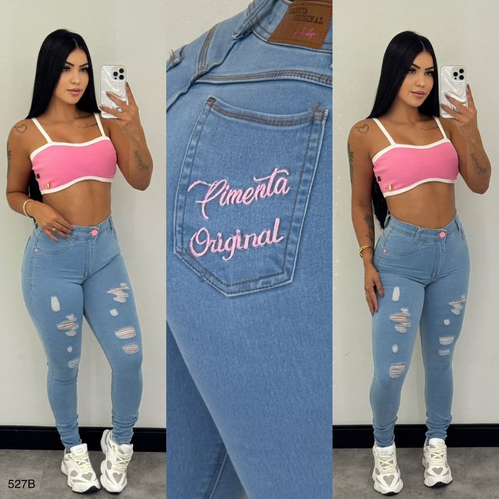 Calça Jeans Feminina Sal E Pimenta Calça Com Elastano Feminina Cós Alto Cintura Alta Calça Jeans Coladinha Calça Skinni