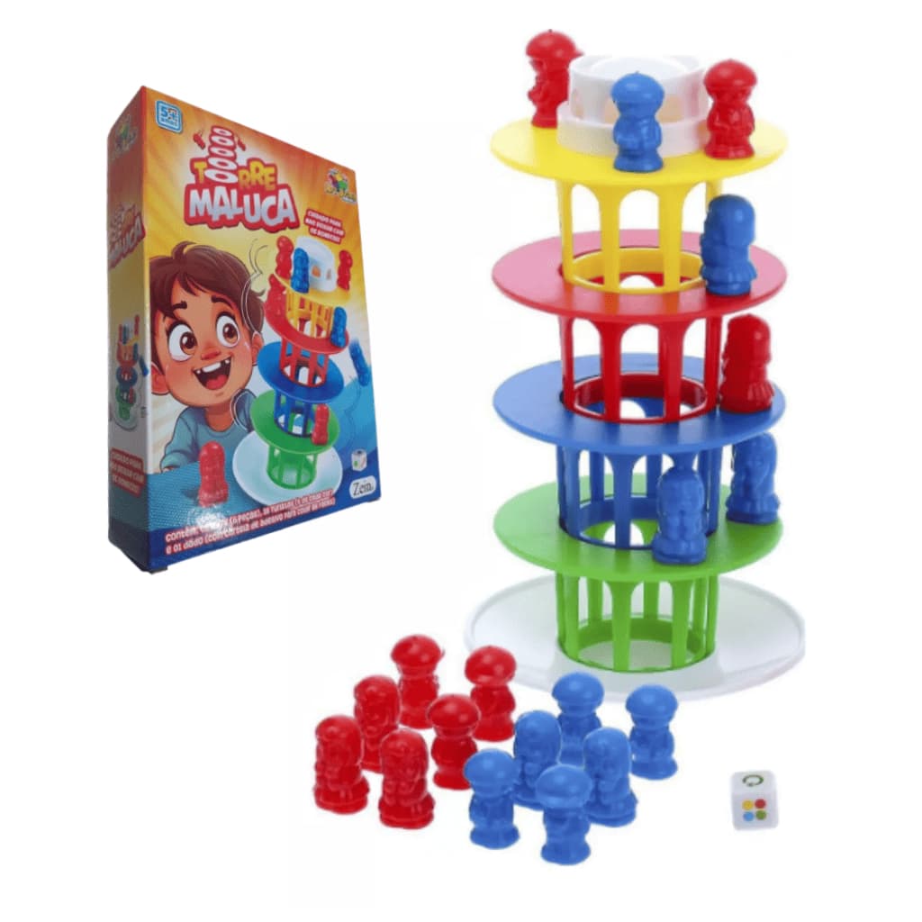 Jogo De Mesa Torre Maluca Cai Não Cai Educativo Interativo