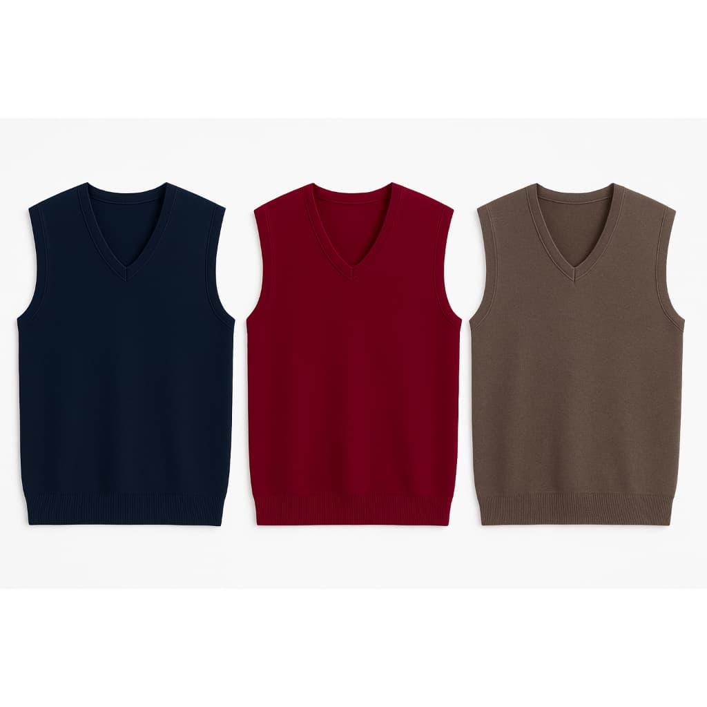 KIT 3 Coletes Tricot Masculino Social Inverno Lã Quente Elegante Casual P M G GG