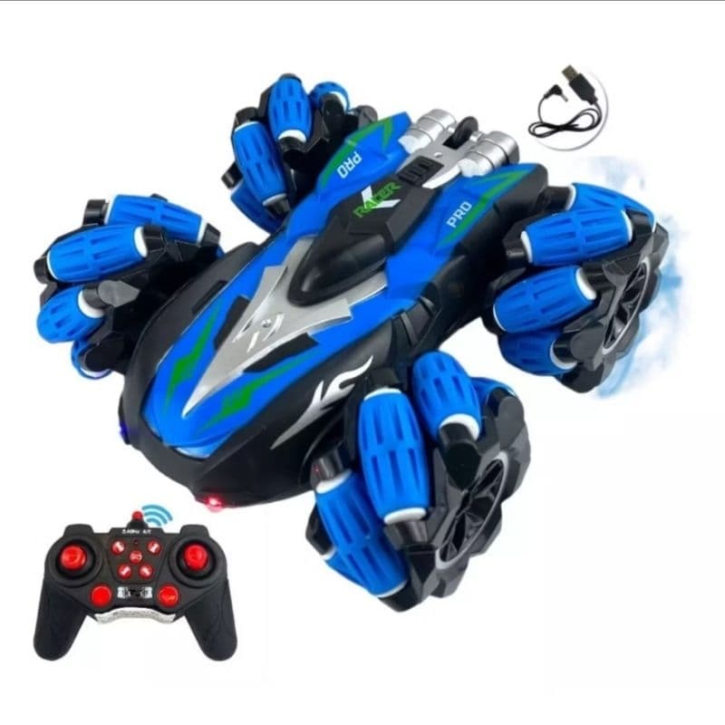Carrinho Controle Remoto Acrobático Stunt Racing Drift Gira 360° Luz LED Modelo Pulseira