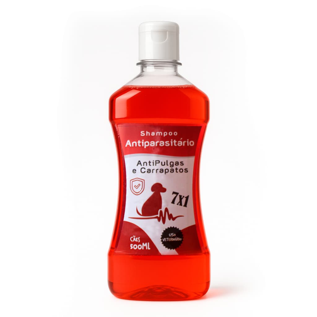 Shampoo Antipulgas para cachorro Antiparasitário Antisséptico Antiseborreico