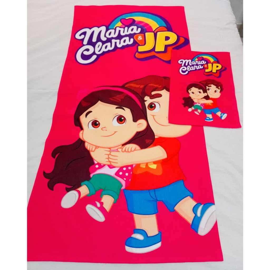 Kit Toalha de Banho + Toalha de Rosto/Mão Lancheira Maria Clara e JP