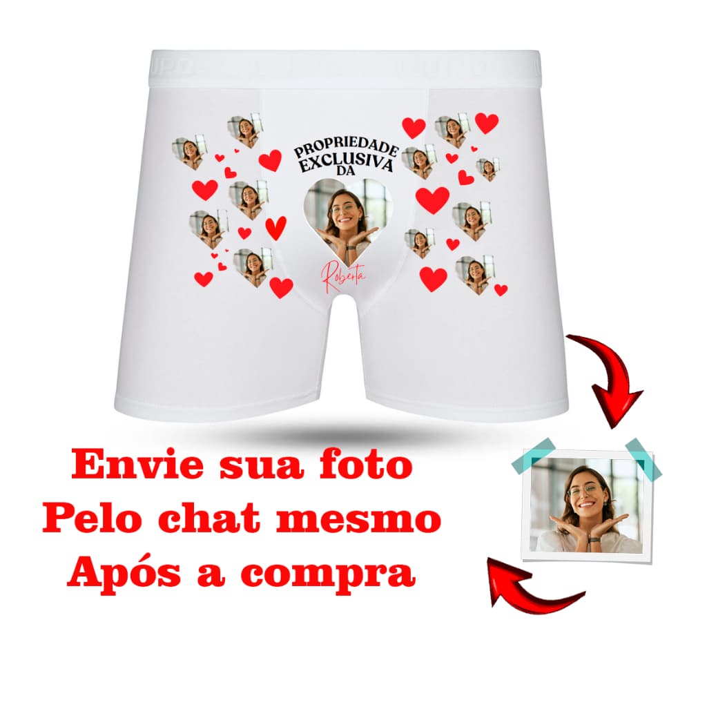 Cueca Box Personalizada com Foto Namorados, Casados.