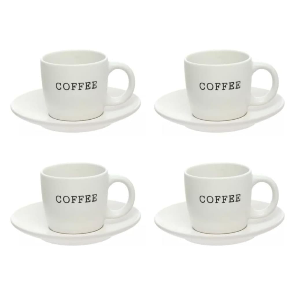 Kit Xícara para café com pires cerâmica 130ml 4 peças - Haüskraft