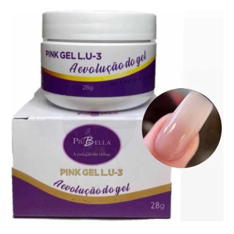 gel Piu bella 28gm pink lu 3-unhas gel fibra e Acrygel