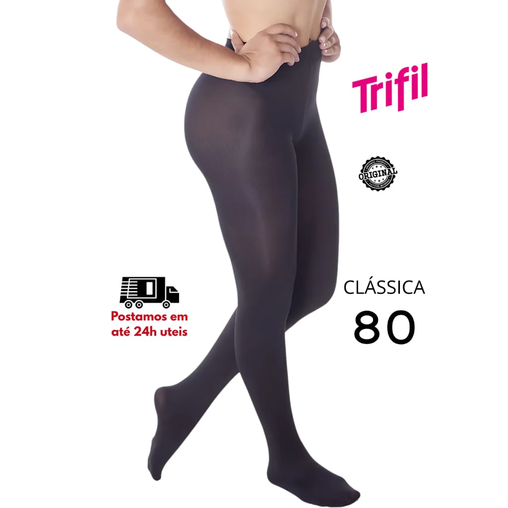 Meia Calça Feminina Trifil Fio 80 Opaca 6352 Inverno Poliamida Meia Calca