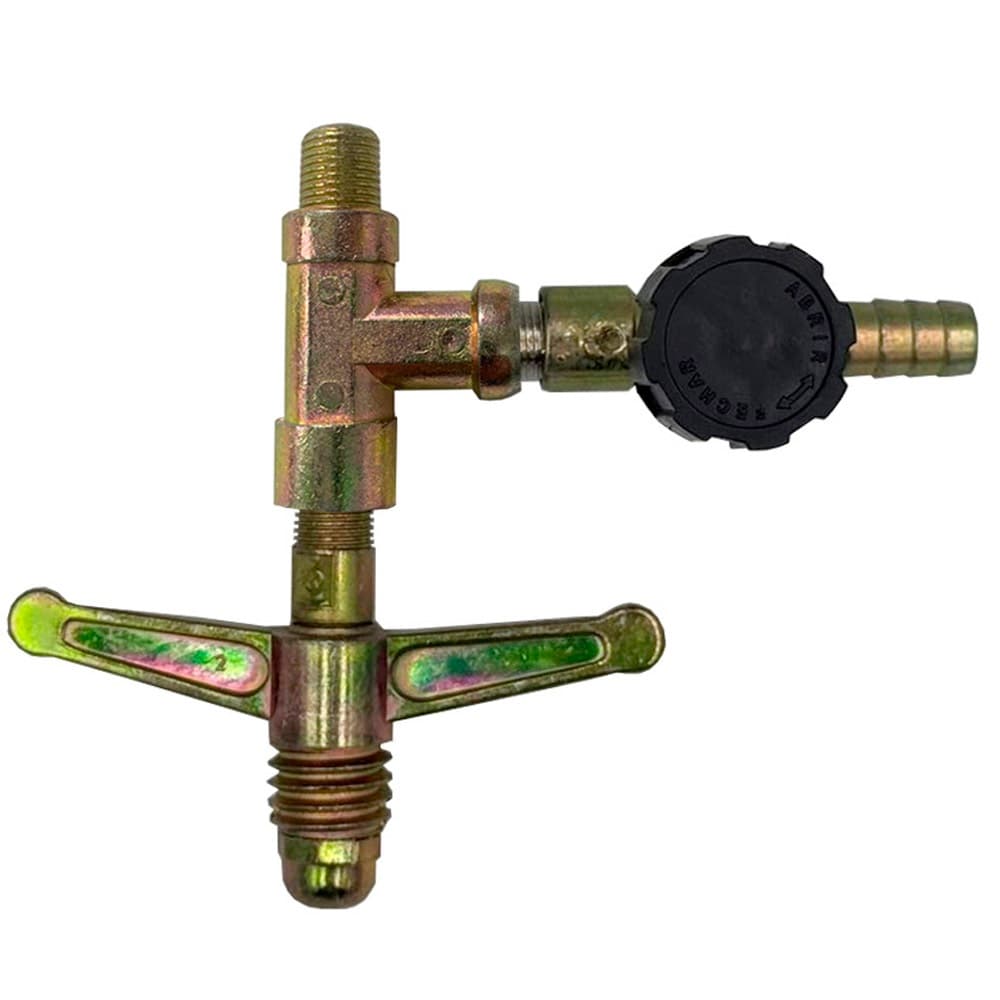 Adaptador Alta Pressão Para Regulador de Gás e Botijão P13 Com 2 Saídas ( 1 Alta E 1 Baixa )