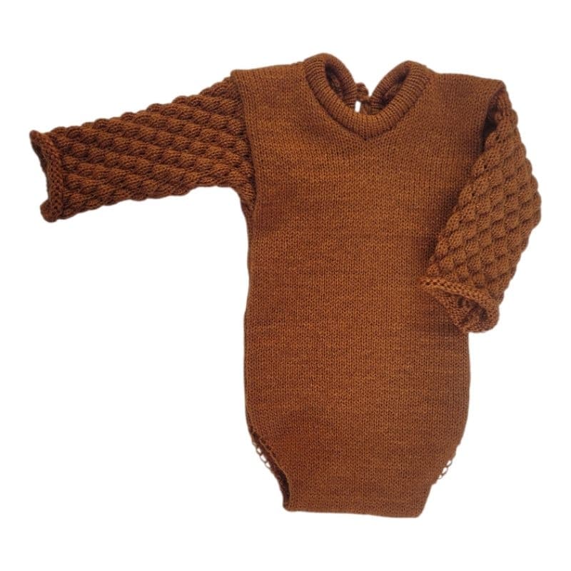 Body tricô Manga Longa Texturizado Newborn  | Roupa para Ensaio Fotográfico Bebê | Unissex