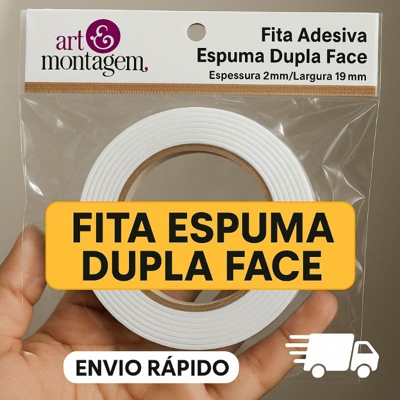 Fita Dupla Face de Espuma - Fixação Forte - Banana - Ideal para Artesanato - Montagem - Arte e DIY
