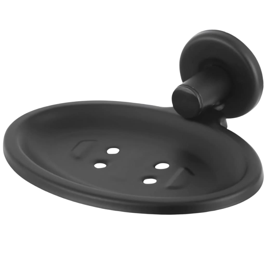 Saboneteira Inox Preto Fosco Parede Porta Sabonete Banheiro Fixação Dupla Design Moderno