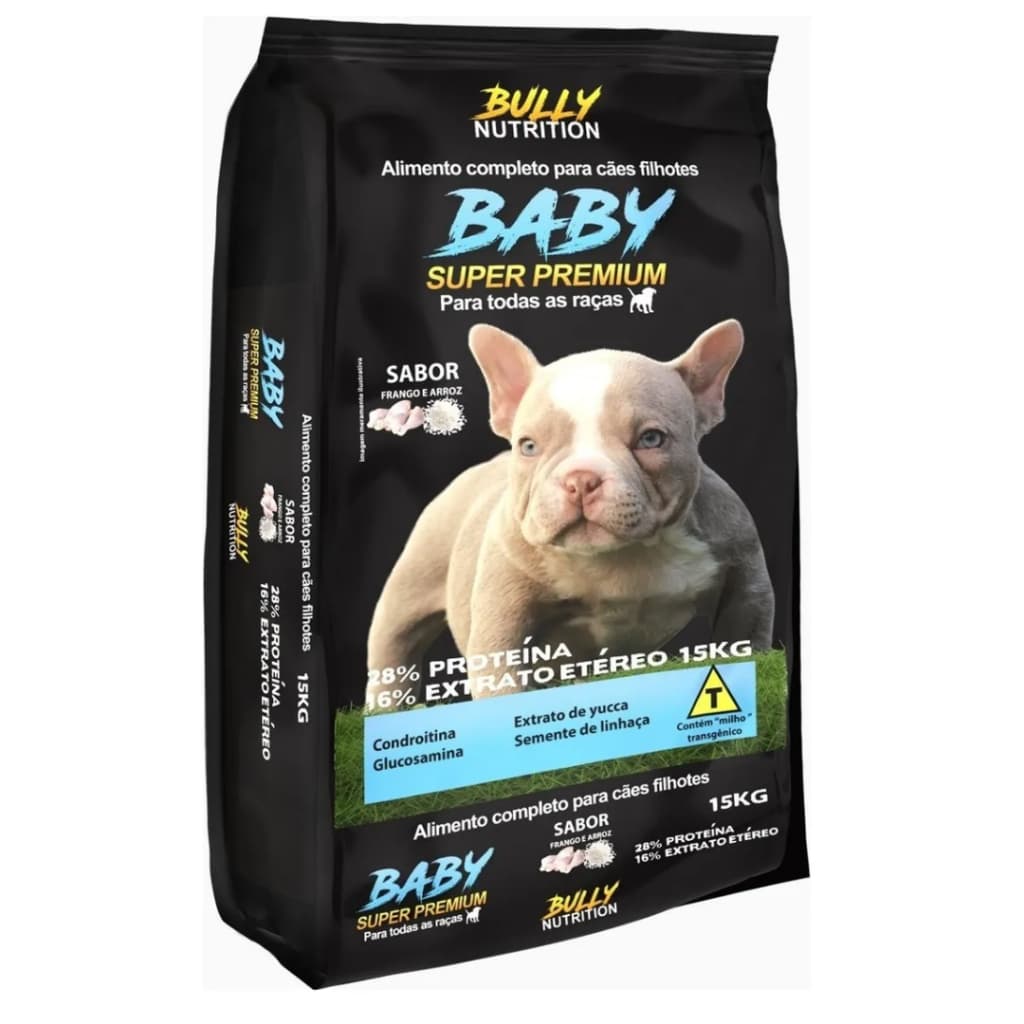 Ração 15Kg Bully Nutrition Baby Ração Extra Premium Filhotes Todas as Raças