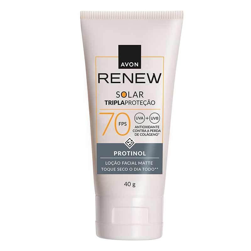 Renew Protetor Solar com Protinol FPS 70 - Antissinais - Loção Facial Matte - Toque seco 40g