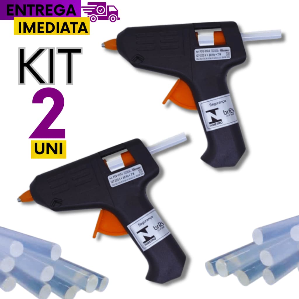 02 Unidade Pistola Cola Quente para Pascoa 20W Profissional Bivolt  Vem 2 bastões de cola quente