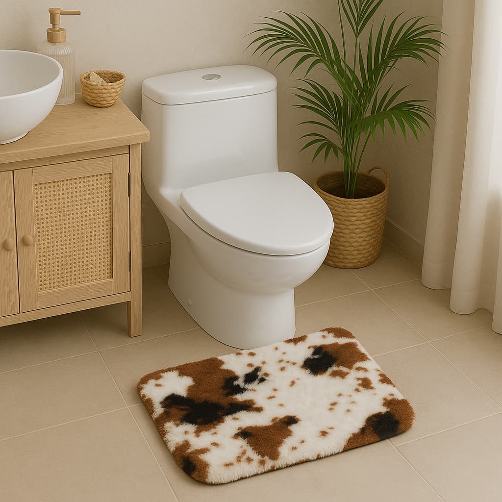 Tapete Felpudo Rabbit Pelo Baixo 60x40cm Toque Pele De Coelho Antialérgico e Alta Absorção