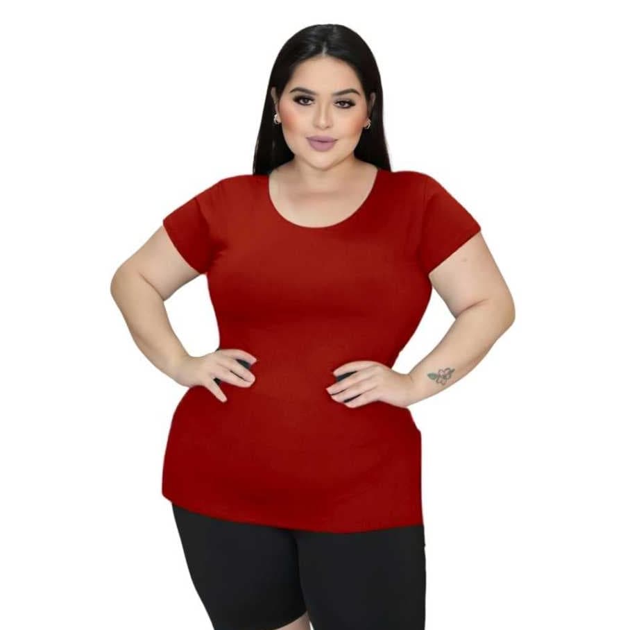 Blusa Feminina  Básica Alongada Mullet Longline Tapa Bumbum Cobre Legging Moda Evagelica Plus Size
