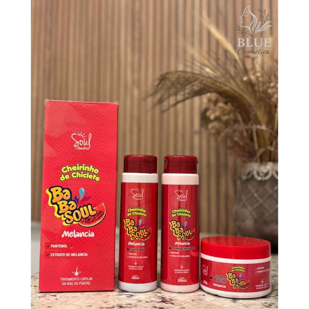 Kit Capilar Babasoul Menta ou Melancia- 3 Itens
