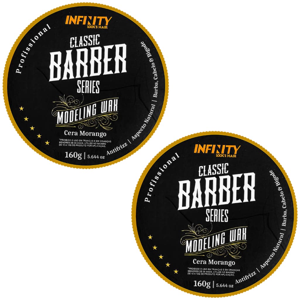 Kit 2x Cera Modeladora Morango 160g  Incolor Infinity  Anti Frizz  Alta Fixação  Efeto Brilho