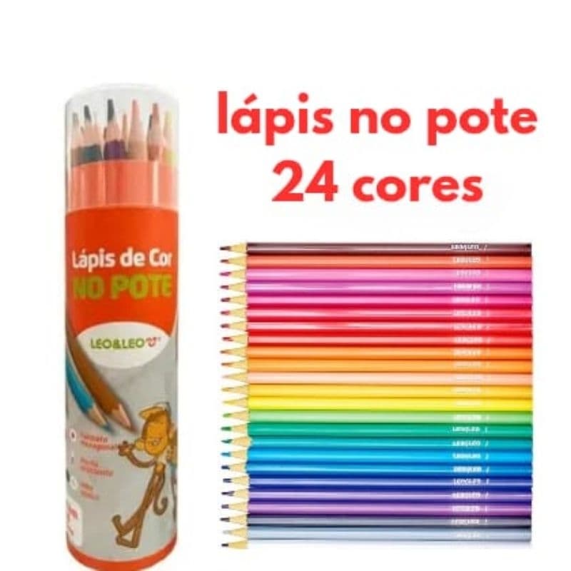 lápis de cor pote 24 cores sextavado leo e leo escolar promoção para colorir a criatividade atacado e varejo