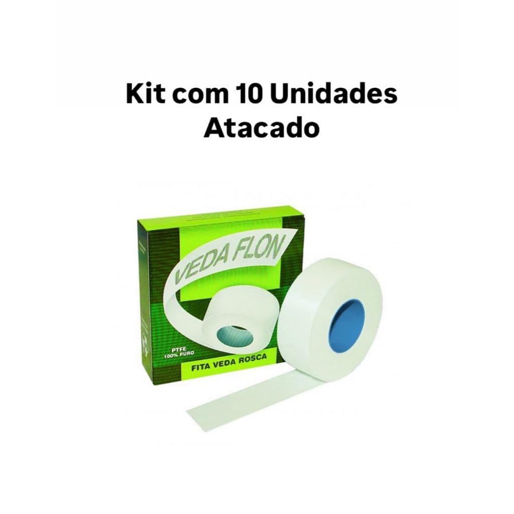 Kit Com 10 Fitas Veda Rosca Teflon 5 Metros Atacado