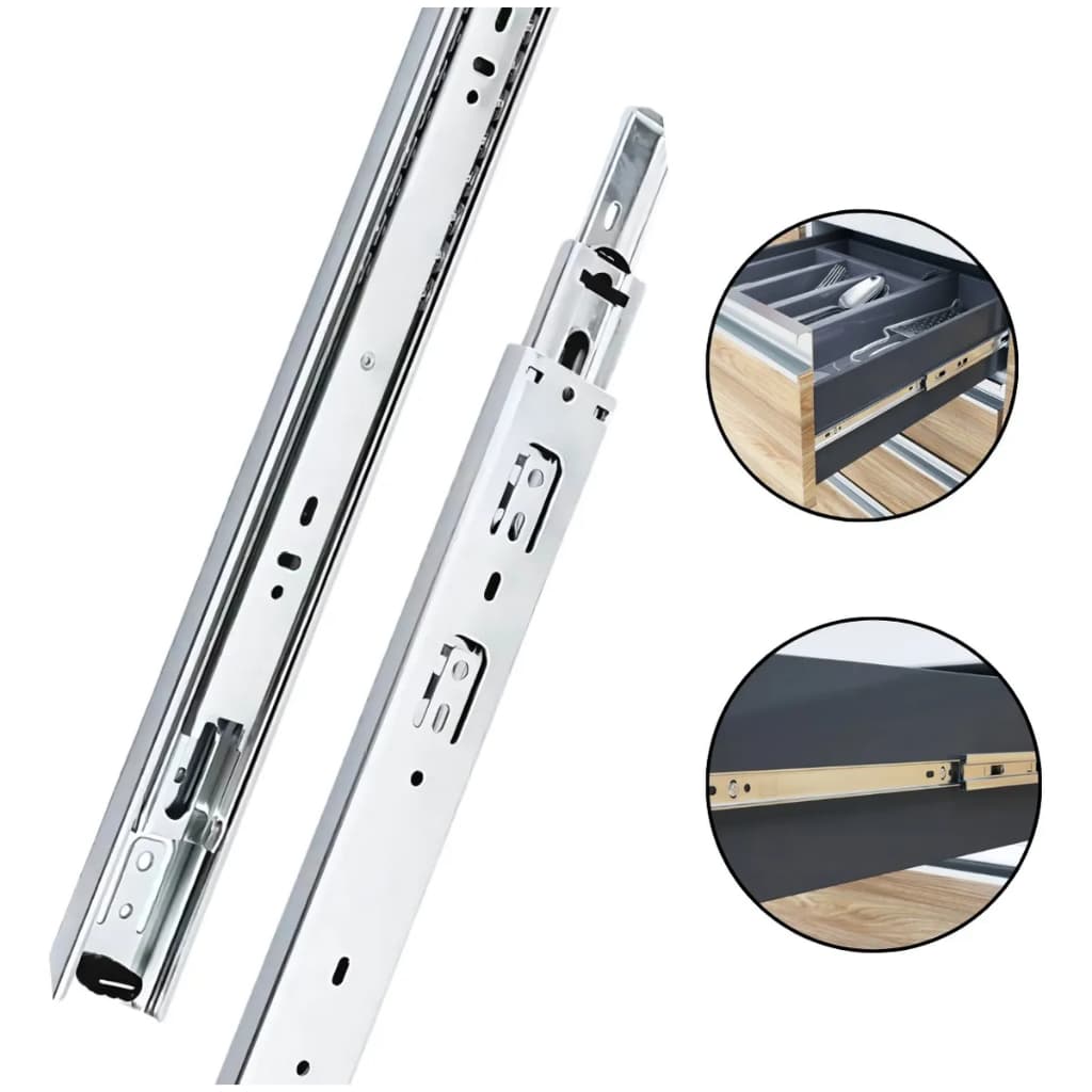 Par De Corrediça Telescópica Light 45cm Para Gavetas 35kg