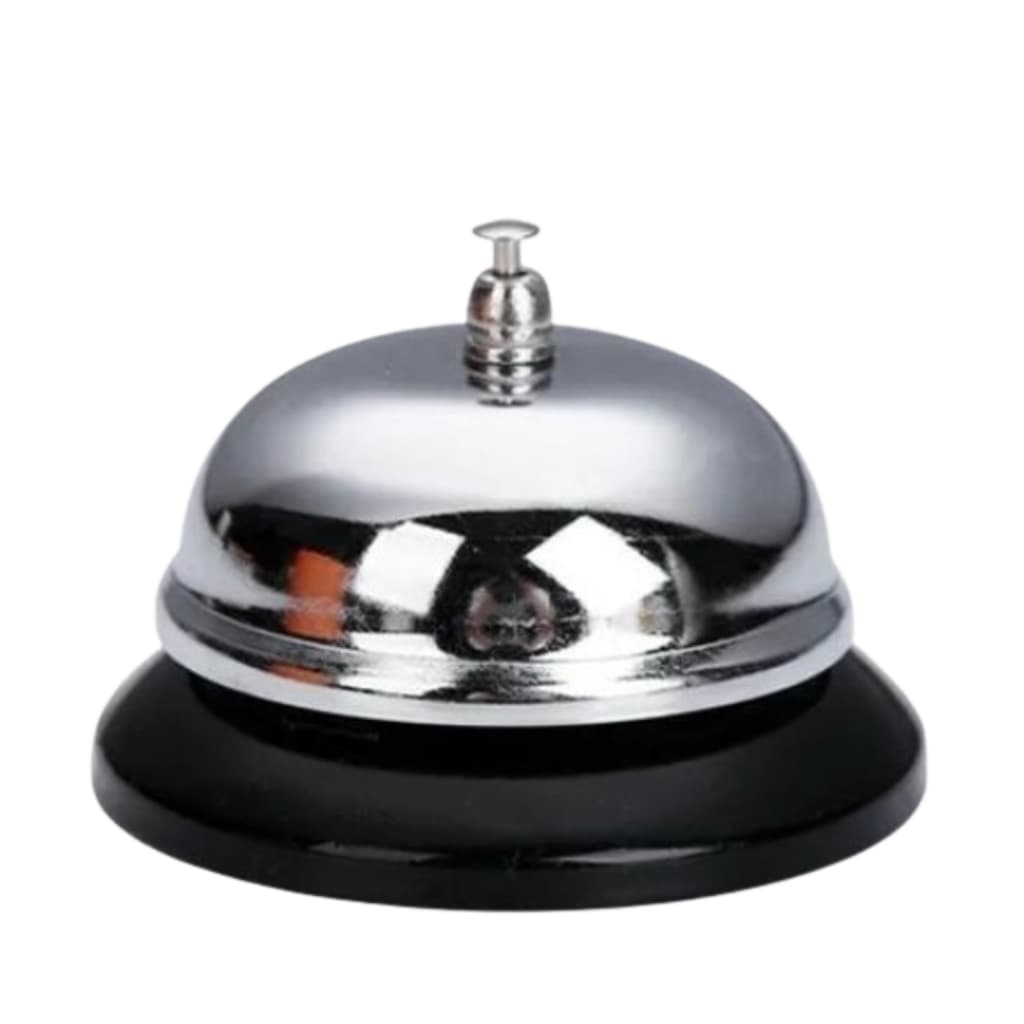 Campainha Sino De Mesa Inox Para Recepção Restaurante Balcão Bares Hotéis